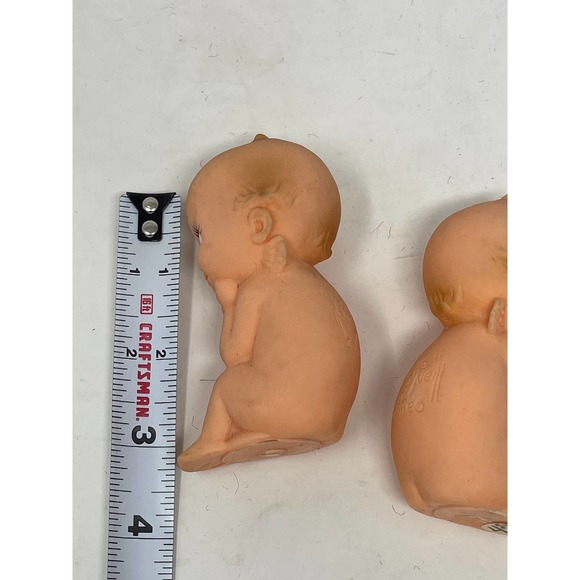 Vtg SWEET Kewpie Doll Rubber Signed Rose O Neill Cameo Sitting Little Wing 3.5 - Picture 7 of 7